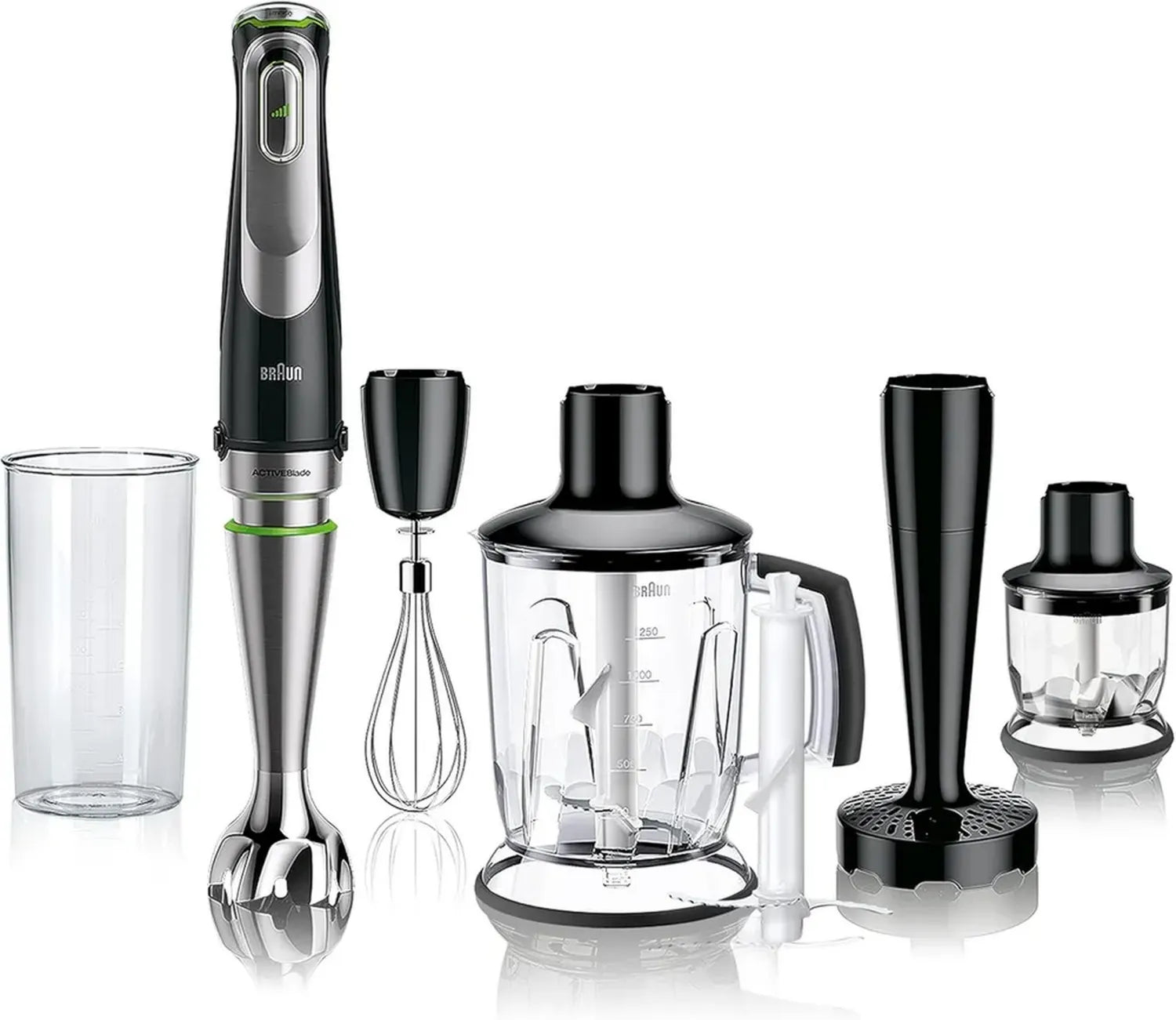Braun MultiQuick 9 Stabmixer - Leistungsstark, SplashControl, Präzisionsgeschwindigkeit, 600 ml Becher, Schwarz, 1200W