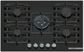 Bosch Serie 6 Gaskochfeld, 5 Brenner, 80 cm, schwarzes Hartglas
